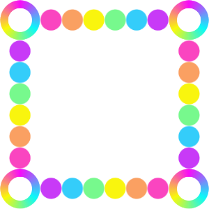 rainbow circle corners with dot sides