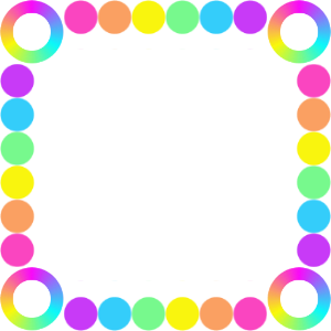 rainbow circle corners with dot sides