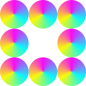 rainbow disk border