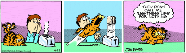 Garfield pounces to steal Jons toast