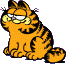 Garfield sitting pleased.