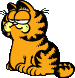 Garfield sitting with a small smirk.