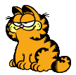 Garfield sitting with a smug smile.