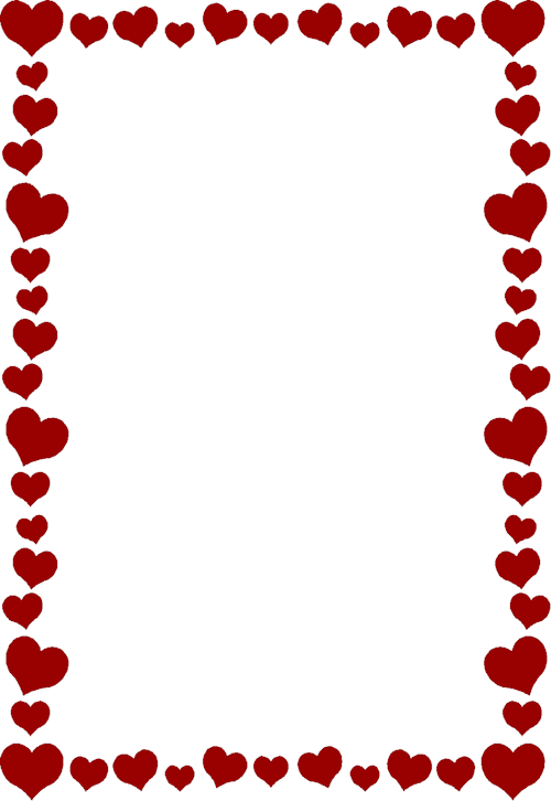 red hearts making up a border