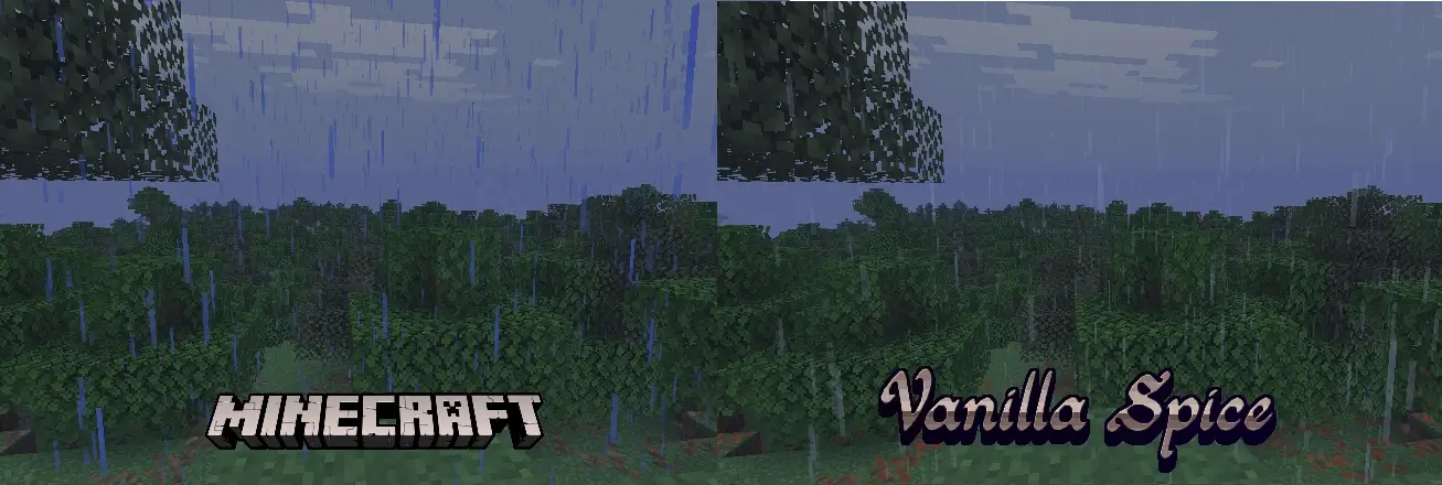 screenshot a rainy scene over a treeline.