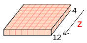 diagram of the 1 pixel thick square, with its depth going from 4 to 12.