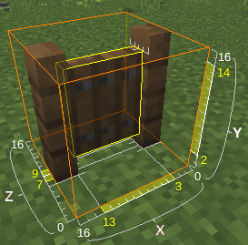 the gate in a block outline again, but with the door dimensions annotated.