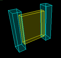 the 3D shapes of the gate outlined.