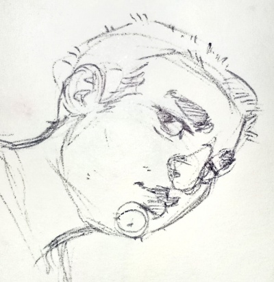 sketch of Opal looking displeased.
