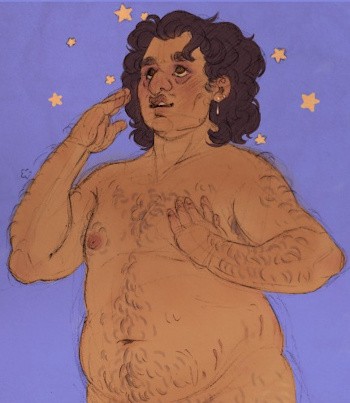 half body digital art of Lucky.