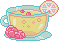 lemonade in a glass teacup