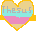 gold pink and blue heart engraved with the name 'Theseus'.