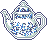 tea pot with blue detailing