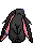 Black bunny with long floppy ears that have pink insides.