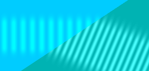illustrative gif showing wavefronts hitting a material at an angle, becoming condensed and tilted.